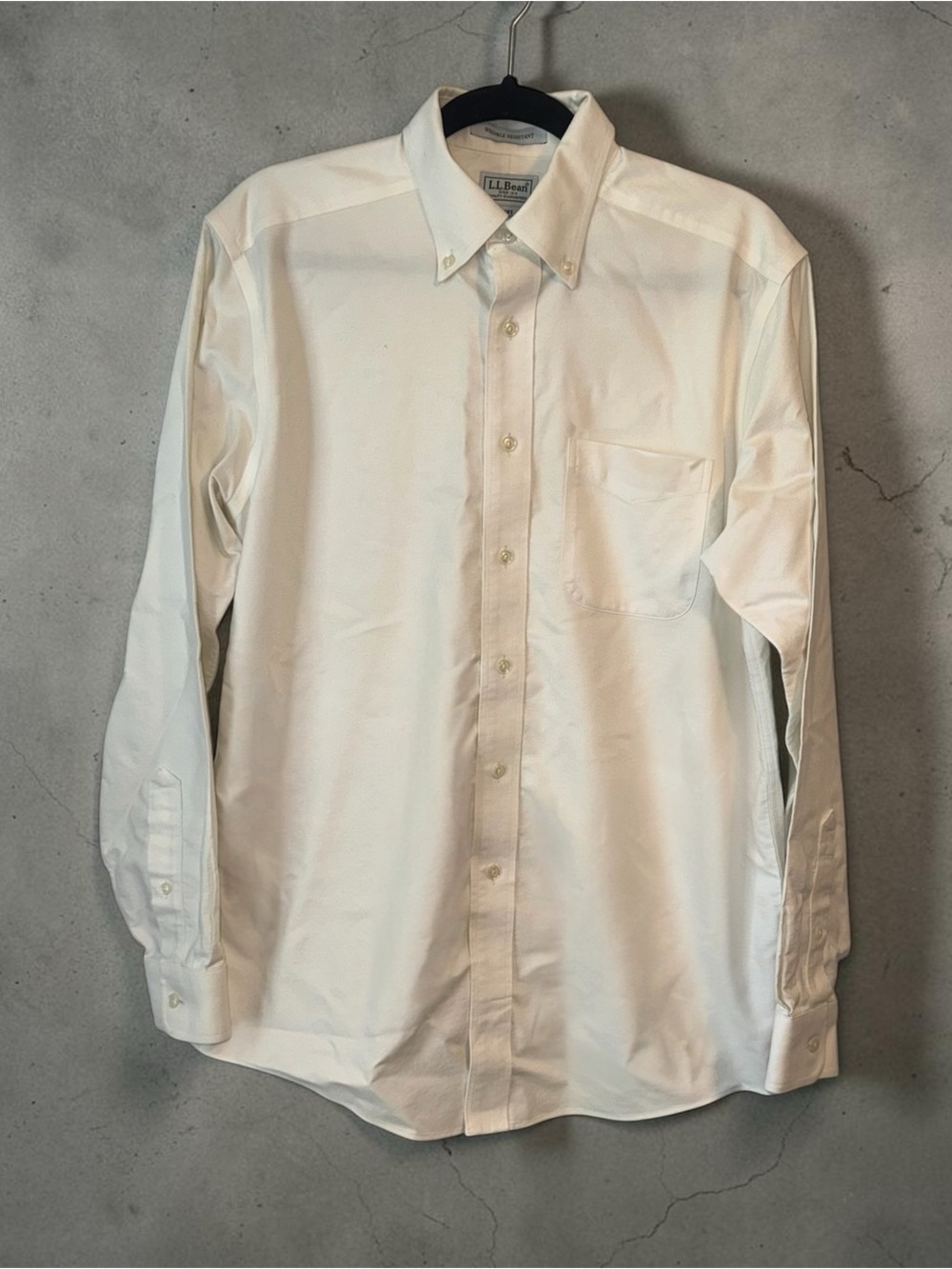 L.L. Bean White Button-Down Dress Shirt, Size 15-34